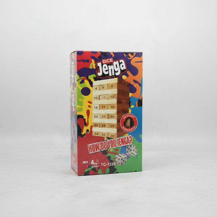 Jenga Tower Game (36 Pieces, 2 Dice)