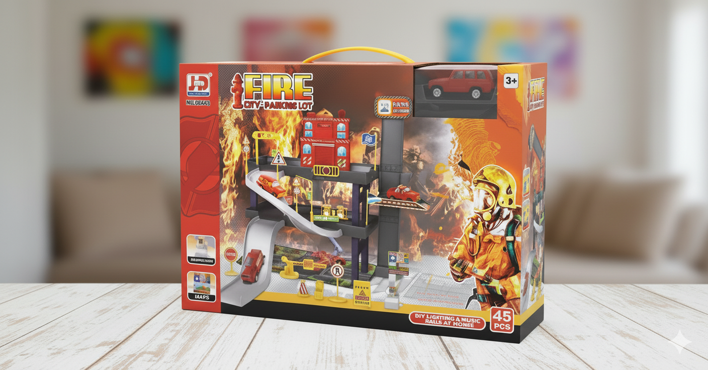 DIY Fire Safety Parking Lot Playset – Build, Rescue & Protect the City!