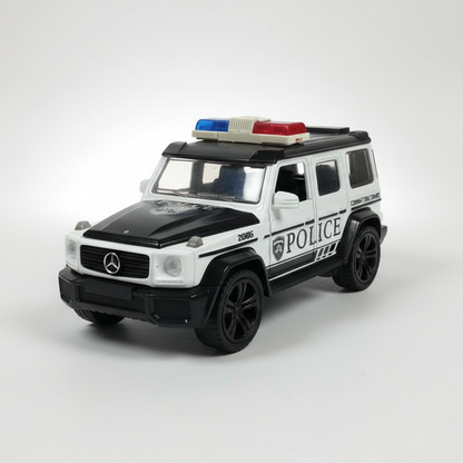 Diecast White Police Jeep with Light & Sound