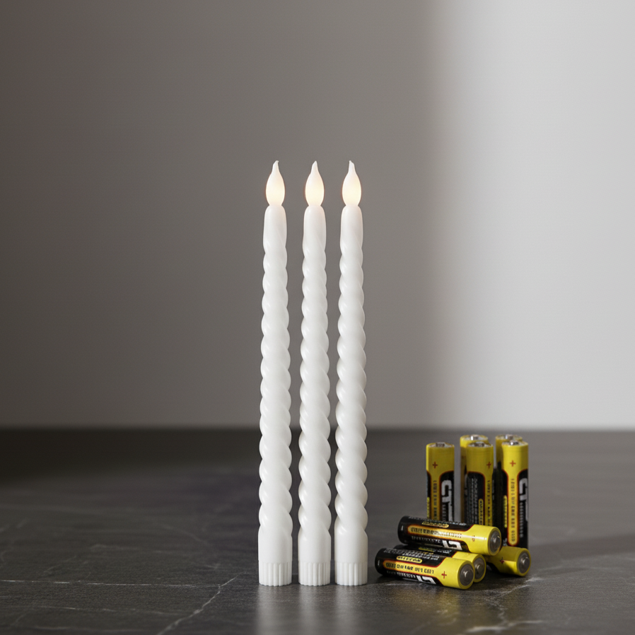 LED Tapered Candle – Battery Operated (set of 3)
