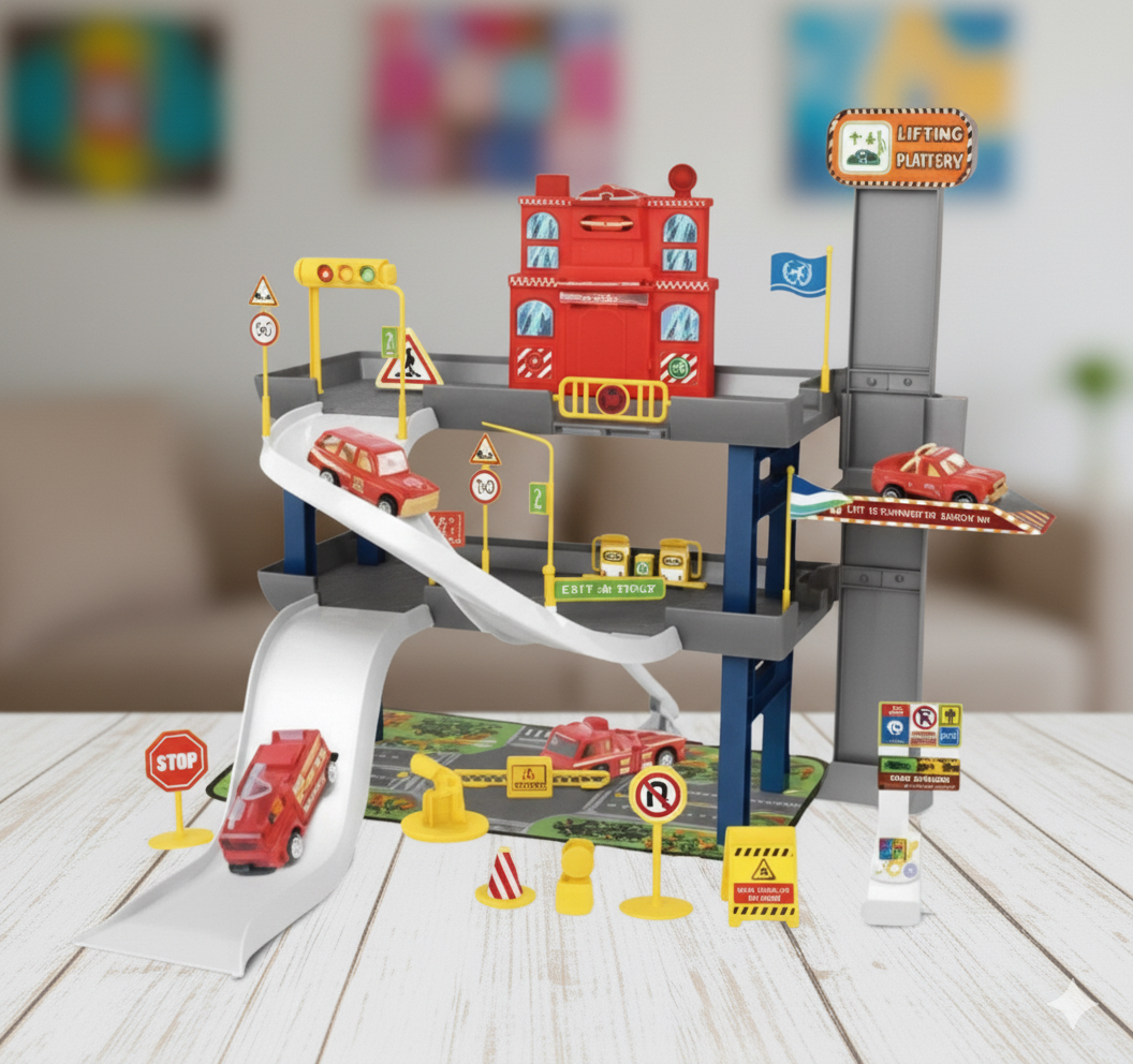 DIY Fire Safety Parking Lot Playset – Build, Rescue & Protect the City!