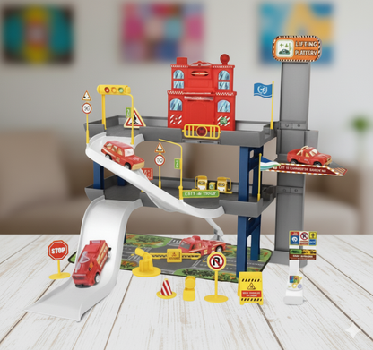 DIY Fire Safety Parking Lot Playset – Build, Rescue & Protect the City!